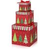 TaoBary 3 Pcs Christmas Nesting Gift Boxes with Lid Nesting Xmas Boxes for Gifts Red Christmas Tree Gift Wrap for Thanksgiving New Year Wrapping Presents and Decorations(Green Trees) view 1