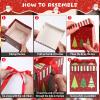 TaoBary 3 Pcs Christmas Nesting Gift Boxes with Lid Nesting Xmas Boxes for Gifts Red Christmas Tree Gift Wrap for Thanksgiving New Year Wrapping Presents and Decorations(Green Trees) view 4