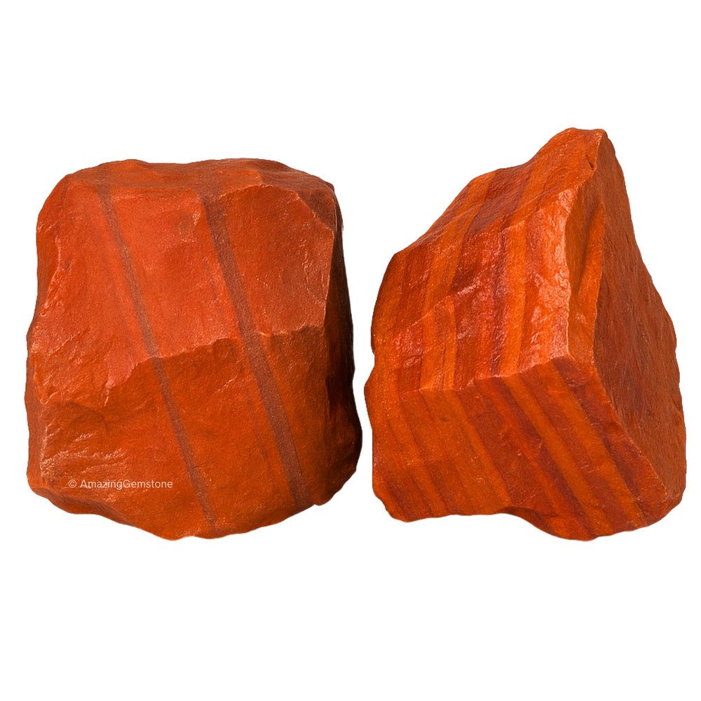 Amazing Gemstone 2 Pieces Red Jasper Raw Crystals and Healing Stones, Natural Rocks for Tumbling and DIY Raw Stones and Crystals