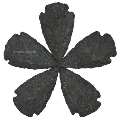 Amazing Gemstone 5 Pieces Black Agate Arrowhead, Crystal and Healing Stone Flint Rock Arrow Head - 1 to 1.5 Arrowheads for DIY Project Craft Point Jewelry Making