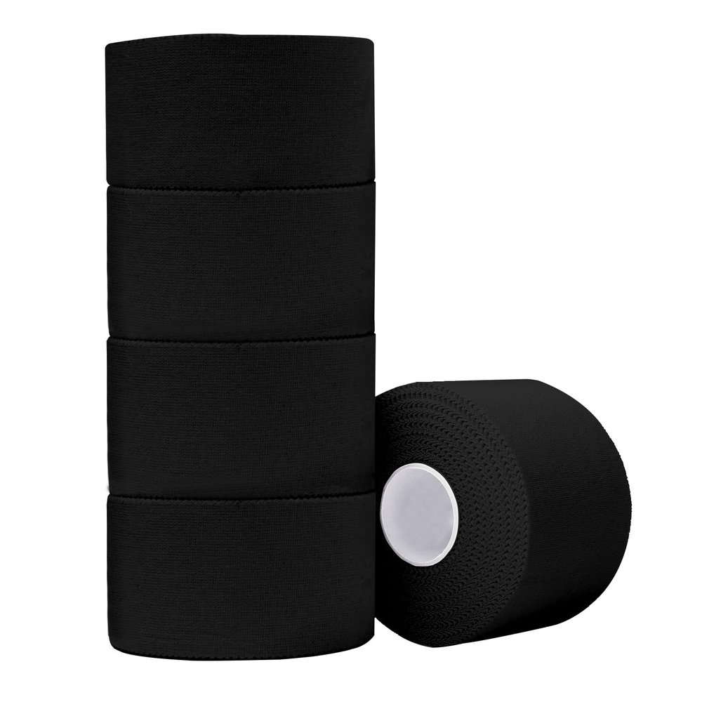 ADMITRY Athletic Tape,5 Pack Black Sports Tape,Strong Stick No Sticky Residue for Hockey Climbing Sports Medical Splints