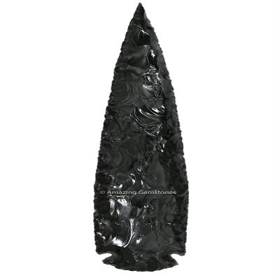 Amazing Gemstone Black Obsidian Arrowhead, Crystal and Healing Stone Flint Rock Arrow Head - 9 to 10 Arrowheads for DIY Project Craft Point Jewelry Making