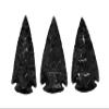 Amazing Gemstone 3 Pieces Black Obsidian Arrowhead, Crystal and Healing Stone Flint Rock Arrow Head - 2 to 3 Arrowheads for DIY Project Craft Point Jewelry Making view 2