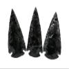 Amazing Gemstone 3 Pieces Black Obsidian Arrowhead, Crystal and Healing Stone Flint Rock Arrow Head - 2 to 3 Arrowheads for DIY Project Craft Point Jewelry Making view 3