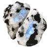 Amazing Gemstone 2 Pieces Rainbow Moonstone Raw Crystals and Healing Stones, Natural Rocks for Tumbling and DIY Raw Stones and Crystals view 1