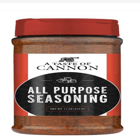 A Taste of Cannon All Purpose Seasoning 11 Oz Mixed Spice Blend 1 Bottle of Savory Flavor Combinations for Meats and Vegetables