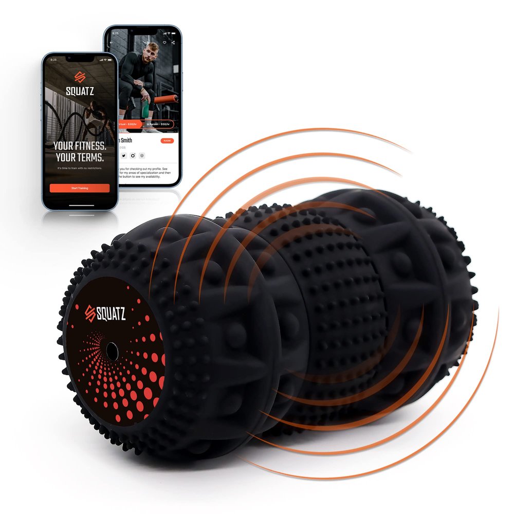 SQUATZ Peanut Wireless Vibrating Massage Ball - 3 Vibration Intensity Levels, 2 to 5 Hours Power Life, Portable and Rechargeable, Deep Tissue Trigger Point Therapy Suitable for Massaging Muscles