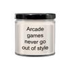 Arcade Games Never Go Out of Style Vanilla Scented Jar Candle, Aromatherapy, Meditation, Relaxation Gift view 1