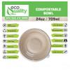 [200 Pack] 24 oz Round Disposable Compostable Paper Bowls with Dome Lids Heavy-Duty, Eco-Friendly Natural Bagasse Unbleached, Heat Resistant, 100% Biodegradable Salad Bowls Alternative to Plastic view 2