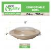 [200 Pack] 24 oz Round Disposable Compostable Paper Bowls with Dome Lids Heavy-Duty, Eco-Friendly Natural Bagasse Unbleached, Heat Resistant, 100% Biodegradable Salad Bowls Alternative to Plastic view 3