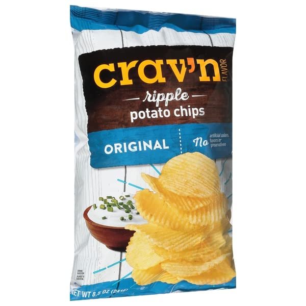 Crav'n Flavor, Potato Chips, Original, Ripple , 8.5 OZ