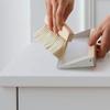 Housoutil Kids Window Cleaner Stainless Steel Cleaner Mini Dustpan and Brush Set Wood Small Metal Pan Natural Table Handy Brush for Sweeping Home Kitchen Car Office Storage Bin view 2