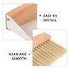 Housoutil Kids Window Cleaner Stainless Steel Cleaner Mini Dustpan and Brush Set Wood Small Metal Pan Natural Table Handy Brush for Sweeping Home Kitchen Car Office Storage Bin view 4