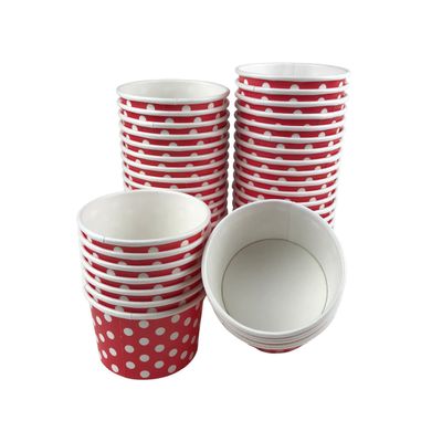 MMvolesy 12oz Red Paper Ice Cream Cups - Disposable Colored Dessert Bowls for Cold & Hot Foods, Soups, Sundaes, Parties (50 Pack)