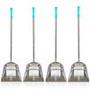 4-Pack Dust Pan 10.7", Stainless Steel Dustpan with Long Handled 33.5", Stand Up Design Heavy Duty Dustpans for Home,Lobby,Shop, Set of 4 view 1