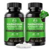 (2 Pack) Magnesium Glycinate Capsules, Magnesium Supplement with Zinc, Vitamin D3 & B6 - Highly Bioavailable and Absorption - Bone, Heart, Joint, Immune Support, 120 Vegan Capsules view 1