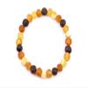 Baltic Amber Bracelet for Adults Made on Elastic Band- Natural Amber from Baltic Region, Genuine Baltic Amber (RAW Multi, 7.5 inch) view 3