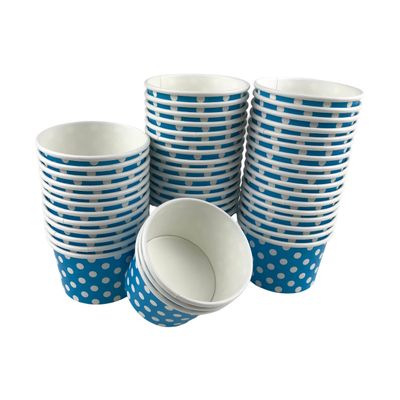 MMvolesy Paper Bowl, 6oz, Blue, Disposable, Leak-Resistant, 50Pc