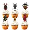 18pcs Glitter Beetle Dessert Cupcake Topper Reptile Insect Theme Decorations Baby Shower Boys Girls Happy Birthday Party Decor Supplies view 1