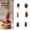 18pcs Glitter Beetle Dessert Cupcake Topper Reptile Insect Theme Decorations Baby Shower Boys Girls Happy Birthday Party Decor Supplies view 2