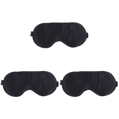 Healifty 3 Pcs Silk Eye Mask for Women Men Sleep Mask Shading for Breathable Blindfold Comfortable Head Wrap for Travel Home Hotel