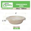 [250 Pack] 32 oz Round Disposable Compostable Paper Bowls with Lids Heavy-Duty, Eco-Friendly Natural Bagasse Unbleached, Heat Resistant, 100% Biodegradable Salad Bowls Alternative to Plastic view 3