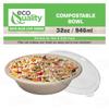 [250 Pack] 32 oz Round Disposable Compostable Paper Bowls with Lids Heavy-Duty, Eco-Friendly Natural Bagasse Unbleached, Heat Resistant, 100% Biodegradable Salad Bowls Alternative to Plastic view 4