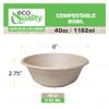 [100 Pack] 40 oz Round Disposable Compostable Paper Bowls Heavy-Duty, Eco-Friendly Natural Bagasse Unbleached, Heat Resistant, 100% Biodegradable Salad Bowls Alternative to Plastic view 3