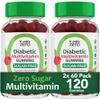 YUM-V'S Multivitamin for Women & Men  Sugar Free Multivitamin Gummies  Zero Sugar Gummy with Chromium, Thiamine & Magnesium  Keto-Friendly Daily Vitamin Gummy  Raspberry (60 Count (Pack of 2)) view 1