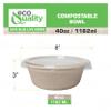 [400 Pack] 40 oz Round Disposable Compostable Paper Bowls with Lids Heavy-Duty, Eco-Friendly Natural Bagasse Unbleached, Heat Resistant, 100% Biodegradable Salad Bowls Alternative to Plastic view 3