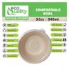 [500 Pack] 32 oz Round Disposable Compostable Paper Bowls with Lids Heavy-Duty, Eco-Friendly Natural Bagasse Unbleached, Heat Resistant, 100% Biodegradable Salad Bowls Alternative to Plastic view 2