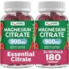 YUM-V'S Magnesium Citrate Gummies  900mg Highly Absorbable Magnesium Gummies for Women & Men to Support Nerve, Muscle & Enzyme Function  Gluten-Free, Kosher & Raspberry Flavor 90 Count (Pack of 2) view 1