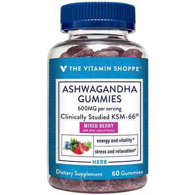 The Vitamin Shoppe Ashwagandha 600 MG - Stress Support, Energy & Adaptogenic Wellness, Root Extract (60 Gummies)