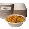 [400 Pack] 40 oz Round Disposable Compostable Paper Bowls Heavy-Duty, Eco-Friendly Natural Bagasse Unbleached, Heat Resistant, 100% Biodegradable Salad Bowls Alternative to Plastic view 1
