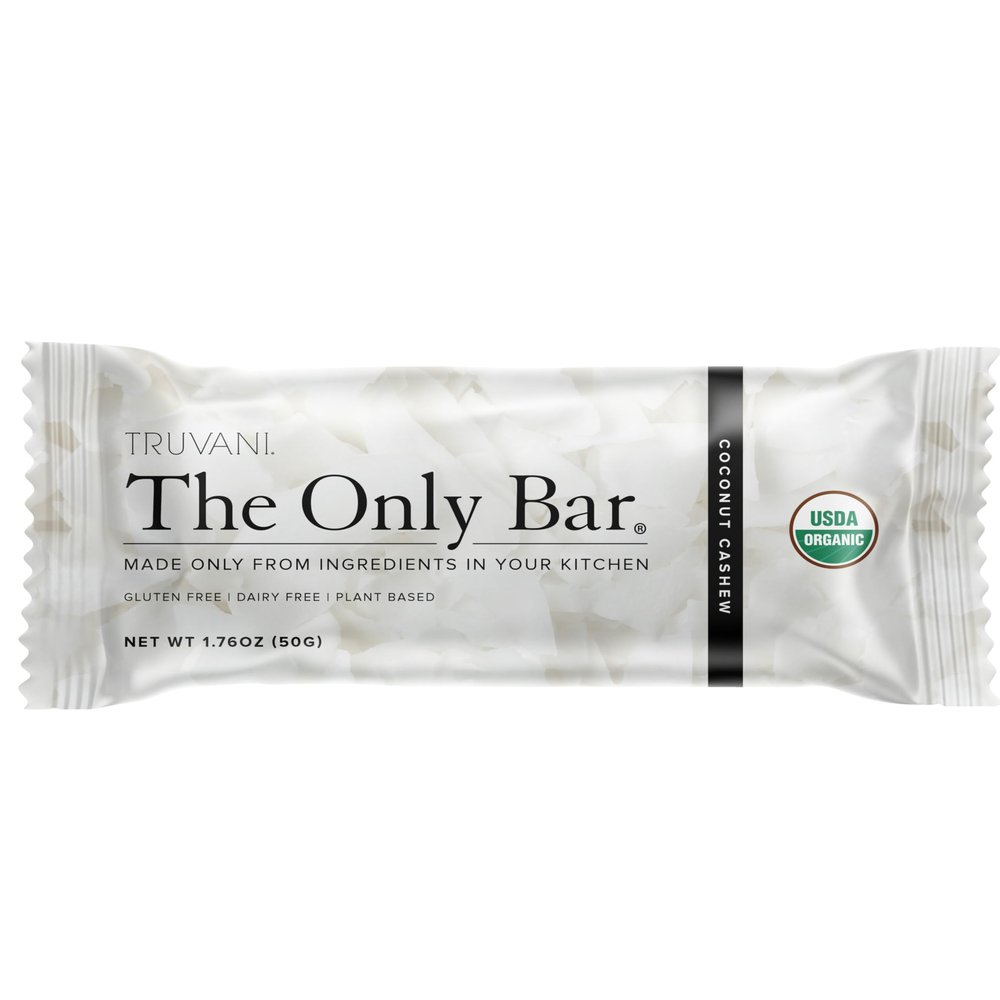 Truvani Plant Based Snack Bars | Coconut Cashew 1 Pack | 5g Protein | USDA Organic and Vegan | The Only Bar | Dairy, Soy, and Gluten Free | Individually Wrapped