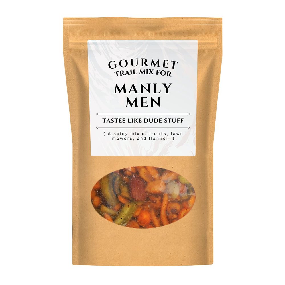 Kepperton Gourmet Trail Mix for Manly Men - Snack Gift Ideas for Dad - Funny Gift for Dad from Daughter - Daughter to Dad Gift Ideas - Cute Gifts for Brother - Man Glitter - Kids Gift to Dad - Unique Present for Hard Working Husband