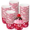 Zopeal 100 Pcs 9 oz Valentine's Day Ice Cream Cups Bulk Red Pink Heart Disposable Dessert Treat Bowls Paper Soup Bowls Valentine's Day Paper Snack Cups for Hot Cold Food Party Snack Cupcakes Supplies view 1