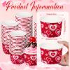 Zopeal 100 Pcs 9 oz Valentine's Day Ice Cream Cups Bulk Red Pink Heart Disposable Dessert Treat Bowls Paper Soup Bowls Valentine's Day Paper Snack Cups for Hot Cold Food Party Snack Cupcakes Supplies view 3