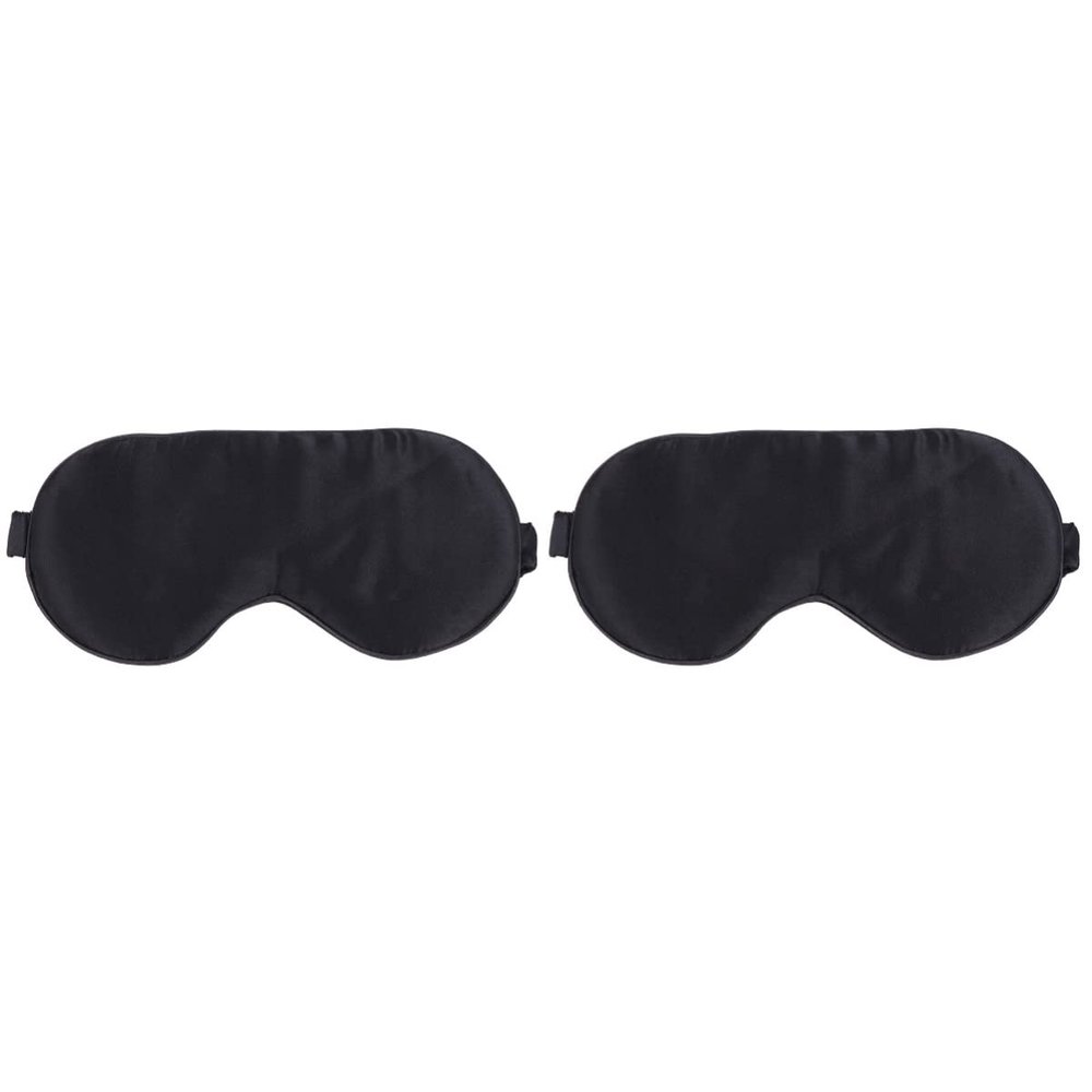 Healifty 2 Pcs Eye Mask Silk for Men Women Sleep Mask Shading Comfortable Patch Natural Silk for Home Hotel Travel