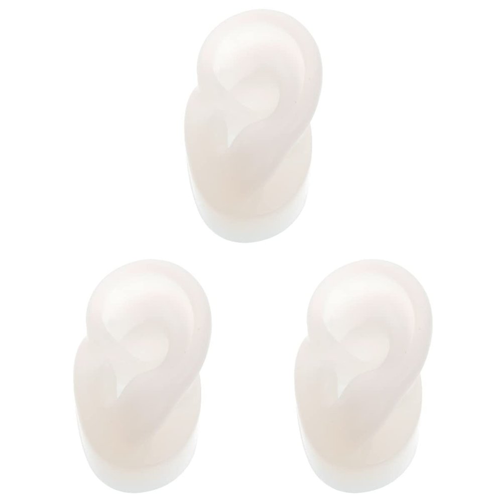 Healifty 3pcs Ear Model for Piercing Practice Realistic Human Ear Simulation for Students and Professionals and Reusable for Jewelry Techniques