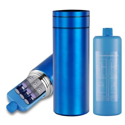Bogush Large 60H Insulin Pens Cooler for 6-8 Pens Travel Case Temp Display Medication Cooler for Travel TSA Approved Medicine Cooler Medical Diabetic Travel Cooler Bag Epipen Carry Case Blue