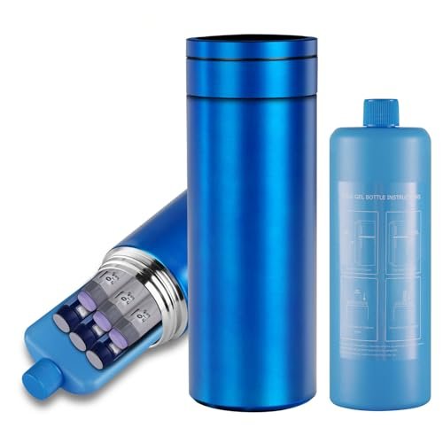 Bogush Large 60H Insulin Pens Cooler for 6-8 Pens Travel Case Temp Display Medication Cooler for Travel TSA Approved Medicine Cooler Medical Diabetic Travel Cooler Bag Epipen Carry Case Blue