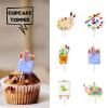 18pcs Glitter Paint Brush Dessert Cupcake Topper Painting Graffiti Artist Theme Decorations Boys Girls Happy Birthday Party Decor Supplies view 2