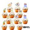 18pcs Glitter Paint Brush Dessert Cupcake Topper Painting Graffiti Artist Theme Decorations Boys Girls Happy Birthday Party Decor Supplies view 3