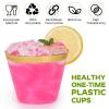 Tobvory 100 Pack Gold Rimmed Plastic Cups - 9 oz Hard Clear Plastic Cups, Premium Disposable Cup For Cocktail And Drinking - Food Grade Party Cups Set - Sturdy Tumbler Cup - Gold Rim view 3