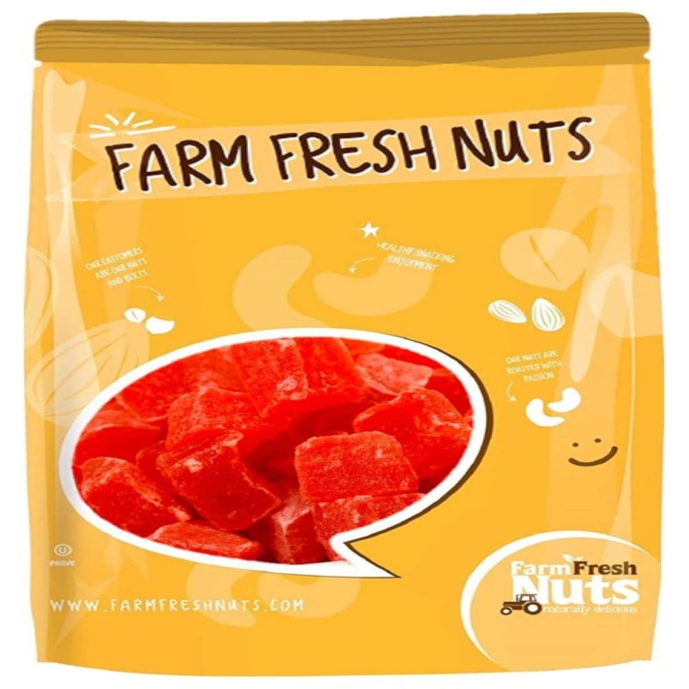Dried Papaya Chunks (5 Lbs.) - Diced Dried Papayas Best for Snacking & Baking - Paw Paw Tree - Lightly Sugar Coated, Low Sodium, Dairy Free, Low Cholesterol, Low Fat & High Fiber Fruits - Farm Fresh Nuts Brand