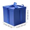 RUSPEPA Royal Blue Medium Gift Box with Lids, Ribbon and Tissue Paper, Collapsible Gift Box Perfect for Birthday, Graduation, Father's Day, Wedding and Groomsmen Gifts, 9x9x9 Inches, 1 Pcs view 3