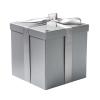 RUSPEPA Gray Medium Gift Box with Lids, Ribbon and Tissue Paper, Collapsible Gift Box Perfect for Birthday, Graduation, Father's Day, Wedding and Groomsmen Gifts, 9x9x9 Inches, 1 Pcs view 1