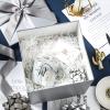 RUSPEPA Gray Medium Gift Box with Lids, Ribbon and Tissue Paper, Collapsible Gift Box Perfect for Birthday, Graduation, Father's Day, Wedding and Groomsmen Gifts, 9x9x9 Inches, 1 Pcs view 2
