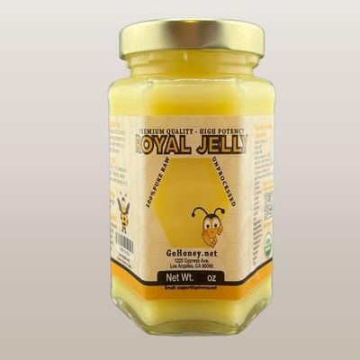 Go Honey Royal Jelly Organic  Unfiltered Raw Royal Jelly Energy Supplement for Men and Women  Immune Support Supplement with Retinol, Vitamin B, Biotin, Niacin,  6.5 oz, Glass jar